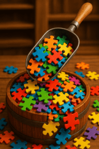 Used Jigsaw Puzzle Pieces to Play