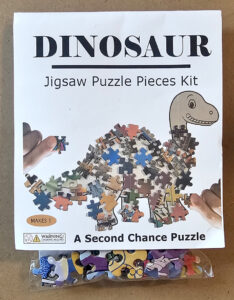 Second Chance Puzzle Dinosaur Kit Recycled Jigsaw Puzzle Pieces